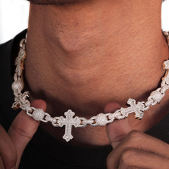 Ice Stone 20mm Baguette Cross Cuban Necklace