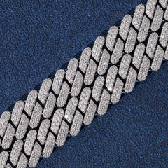 Ice Stone 9mm 2-Row Prong Cuban Necklace