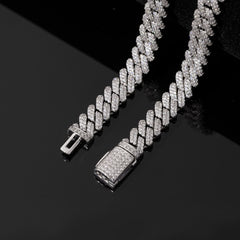 Ice Stone 9mm 2-Row Prong Cuban Necklace
