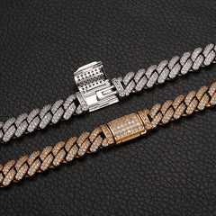 Ice Stone 9mm 2-Row Prong Cuban Necklace