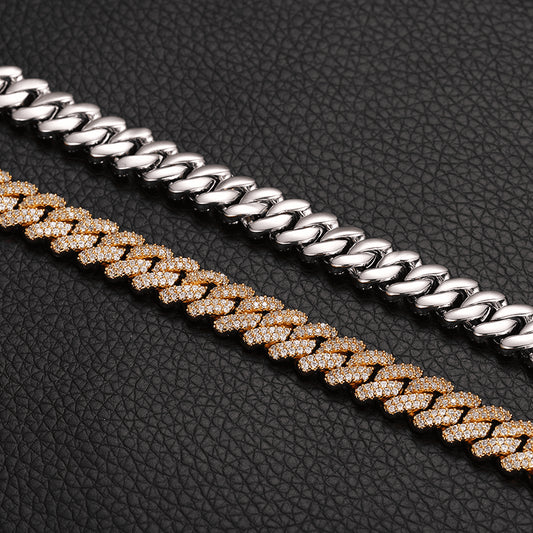 Ice Stone 9mm 2-Row Prong Cuban Necklace