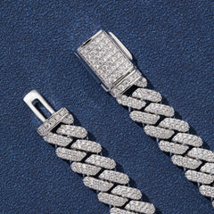 Ice Stone 9mm 2-Row Prong Cuban Necklace