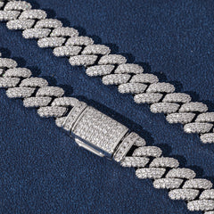 Ice Stone 9mm 2-Row Prong Cuban Necklace