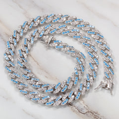 Ice Stone Personalized Initial Cuban Pendant Necklace