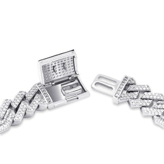 Ice Stone 15mm Polygon Diamond Cuban Necklace