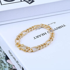 Ice Stone Gold Franco Cuban Chain Elegant Bracelets