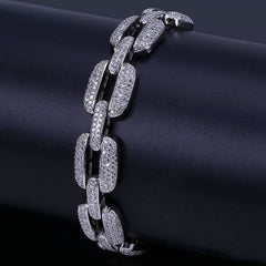 Ice Stone Wide Flat Iced Out Bracelet Men