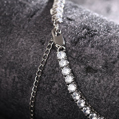 Ice Stone 4mm Pink Tennis Pendant Necklace