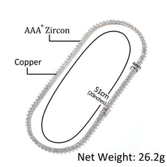 Ice Stone 3-4mm Prong Tennis Necklace