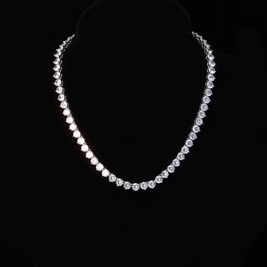 Ice Stone 3-4mm Prong Tennis Necklace