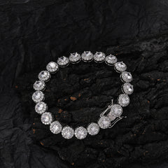 Ice Stone 8mm Round Diamond Tennis Necklace