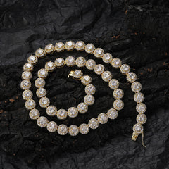 Ice Stone 8mm Round Diamond Tennis Necklace