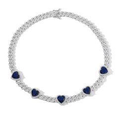 Ice Stone Big Heart Diamond Cuban Necklace