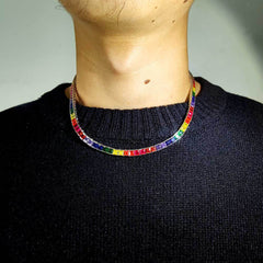 Ice Stone Multicolor CZ Tennis Chain Set