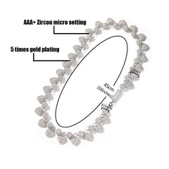 Ice Stone Ball & Heart CZ Necklace