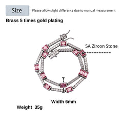 Ice Stone 6mm Bamboo Tennis Bracelet Gold