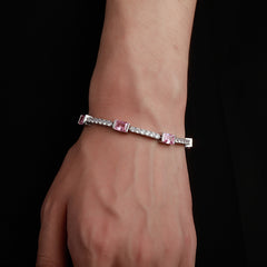 Ice Stone 6mm Bamboo Tennis Bracelet Gold