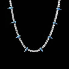 Ice Stone 5mm AAA CZ Multicolor Spike Necklace