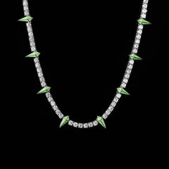 Ice Stone 5mm AAA CZ Multicolor Spike Necklace