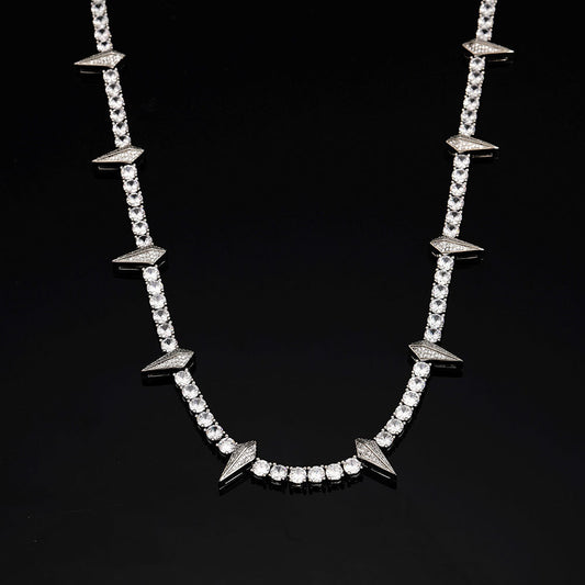 Ice Stone 5mm AAA CZ Full Spike Necklace