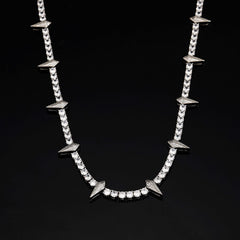 Ice Stone 5mm AAA CZ Full Spike Necklace