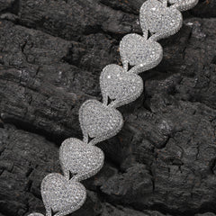 Ice Stone Iced Heart Shape Diamond Necklace