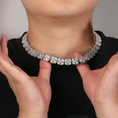 Ice Stone 12mm Baguette Tennis Link Necklace