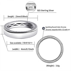 Ice Stone AAA Zircon 925 Silver Eternity Ring