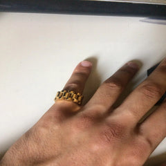 Ice Stone Gold Foldable Adjustable Hip Hop Ring