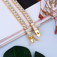 Ice Stone Zircon Square Tennis Chain Bracelet Hip-Hop