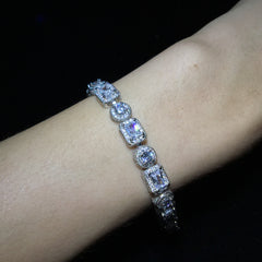 Ice Stone Round & Square Stone Bracelet