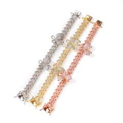 Ice Stone Butterfly Cuban Chain Rose Gold