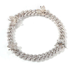 Ice Stone Butterfly Cuban Chain Rose Gold