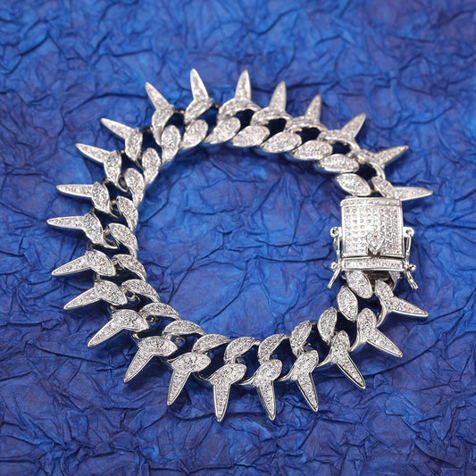 Ice Stone Two Tone Miami Cuban Bracelet