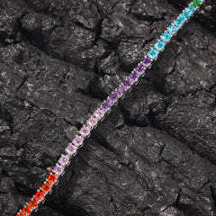 Ice Stone 4mm Rainbow Tennis Chain Bracelet