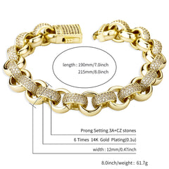 Ice Stone 12mm O Shape Cuban Bracelet