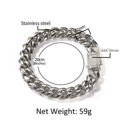 Ice Stone Gold Plated Cuban Chain Bracelet