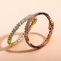 Ice Stone 7mm Heart Cuban Link Bracelet