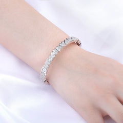 Ice Stone 7mm Heart Cuban Link Bracelet