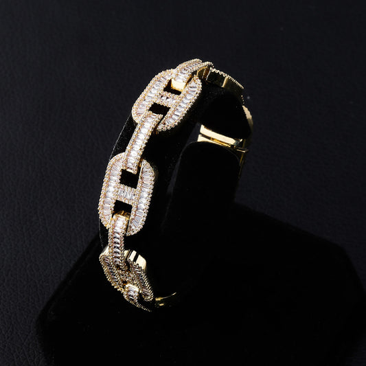 Ice Stone 14mm Coffee Beans Bling Bracelet