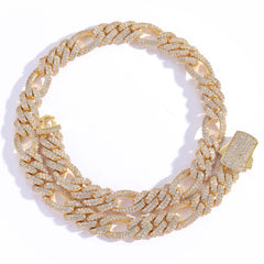 Ice Stone 12mm Cuban Diamond Chain Bracelet