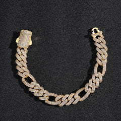 Ice Stone 12mm Cuban Diamond Chain Bracelet