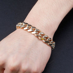 Ice Stone 18K Gold Plated Cuban Link Bracelet