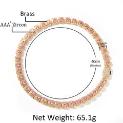 Ice Stone 9.5mm Heart Diamond Tennis Chain