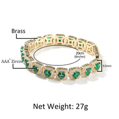 Ice Stone 9.5mm Heart Diamond Tennis Chain