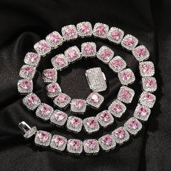 Ice Stone 9.5mm Heart Diamond Tennis Chain