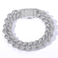 Ice Stone 12-18mm Gold Plated Miami Cuban Link Iced Out Chain