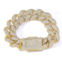 Ice Stone 12-18mm Gold Plated Miami Cuban Link Iced Out Chain