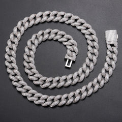 Ice Stone 12-18mm Gold Plated Miami Cuban Link Iced Out Chain