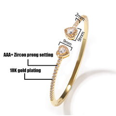 Ice Stone 2mm Heart Iced Out Bangle